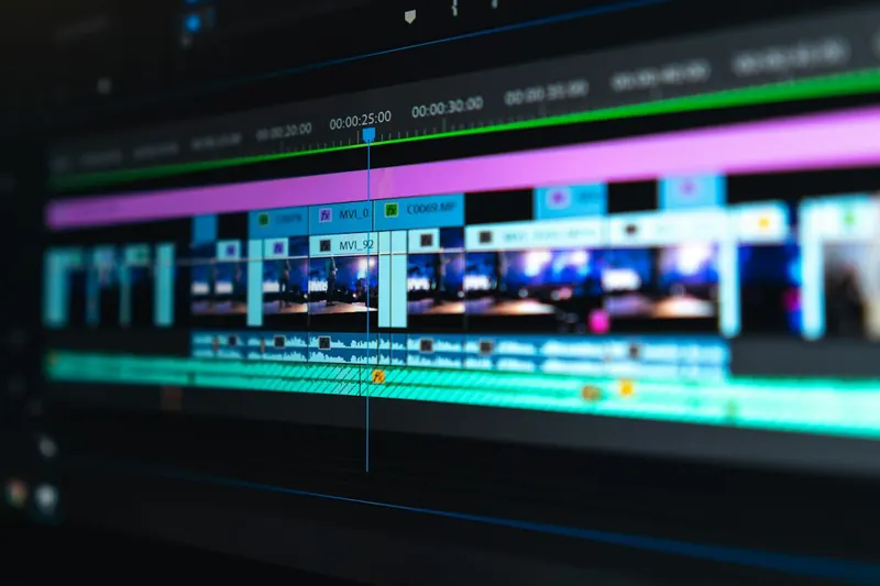 Línea de tiempo de un programa de edición de vídeo